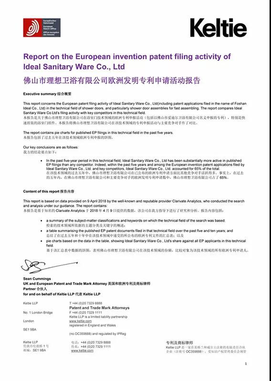 品牌榮譽|2018年歐洲發明專利公布 理想淋浴房位居榜首！