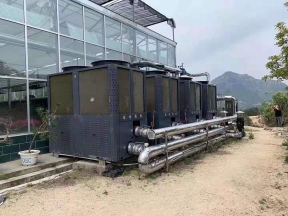 岳西大觀園12000㎡花卉大棚采用格美粵空氣源熱泵，三年無故障運行